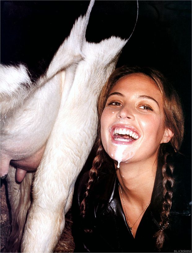 Josie Maran gets her milk directly from the source