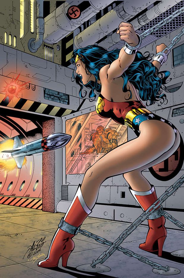 Wonder Woman vs. big, long, hard rocket