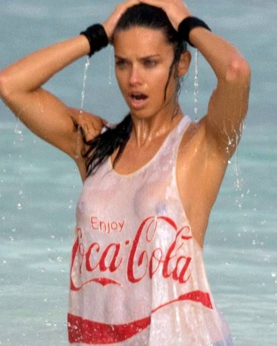 Adriana Lima - Braless Wet See-Through Photoshoot in Cancun - Hot Celebs Home