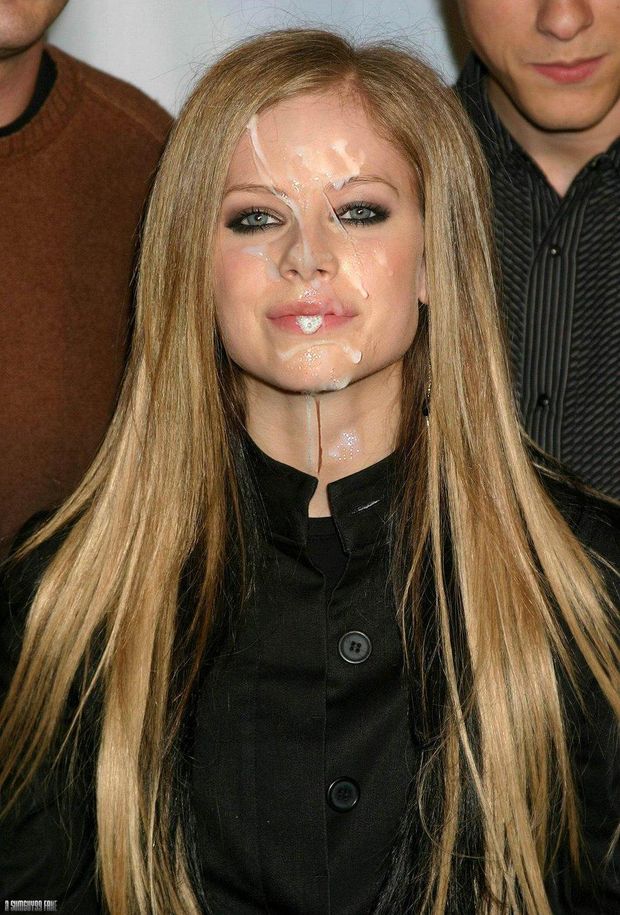 Avril Lavigne messy facial cumshot