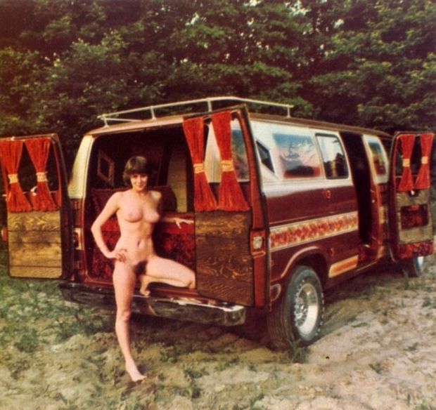 Naked outside 70s love machine.. Classic van fucking