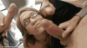 Bukkake street handjob oral
