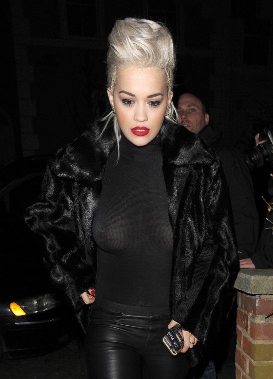 Rita Ora in a See Through Top