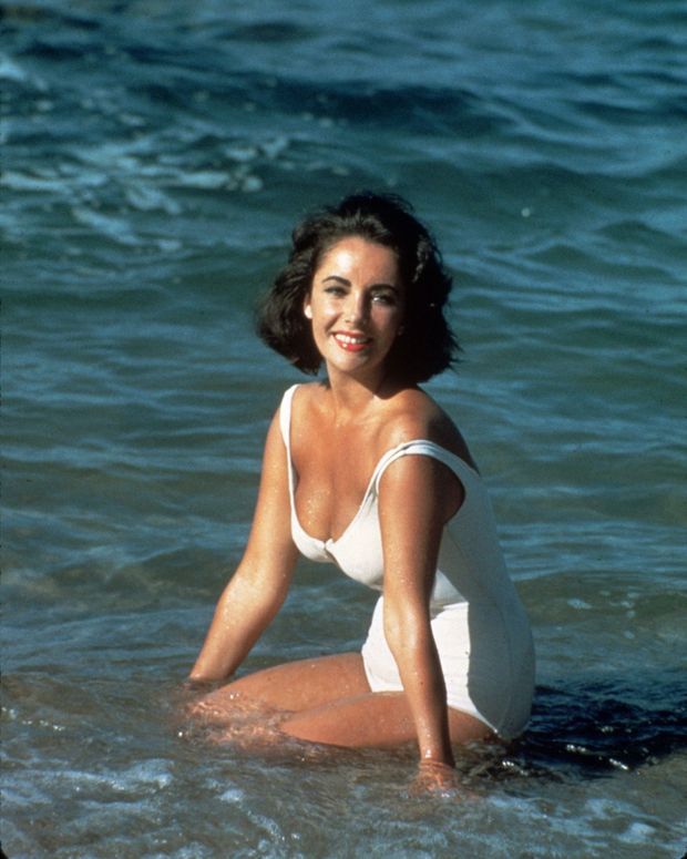 Actress Elizabeth Taylor swimsuit