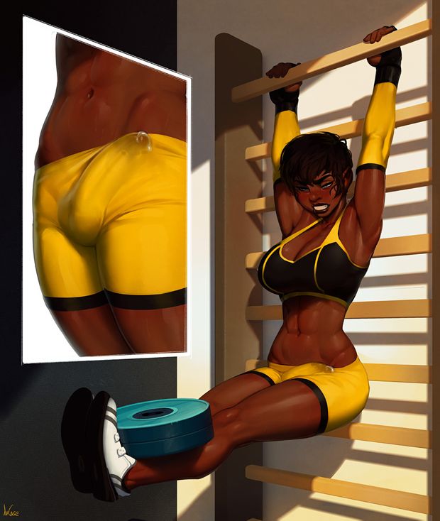 Muscle sissy ebony futa