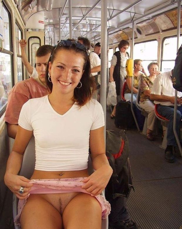 Sexy teen flashing her pussy on a street car