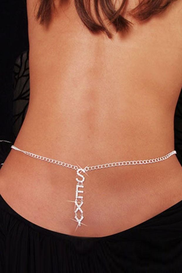 Sexy Rhinestone Belly Chain and Lower Back