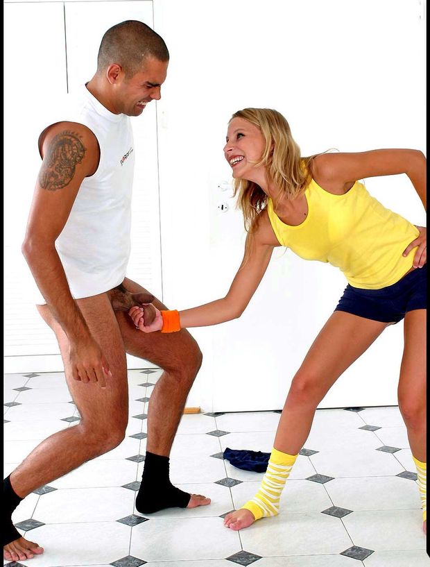 Her: "I love our workouts! My grip strength is getting better and better!"