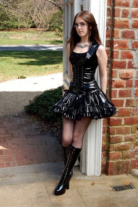 Sexy Goth Nerd in PVC