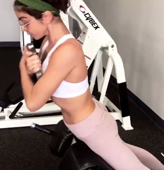 Sarah works out