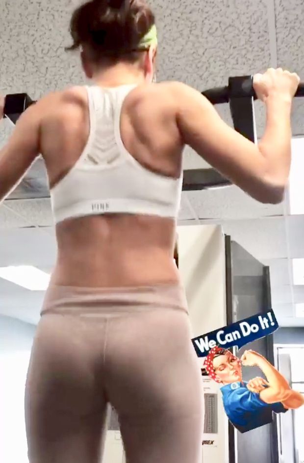 Sarah works out