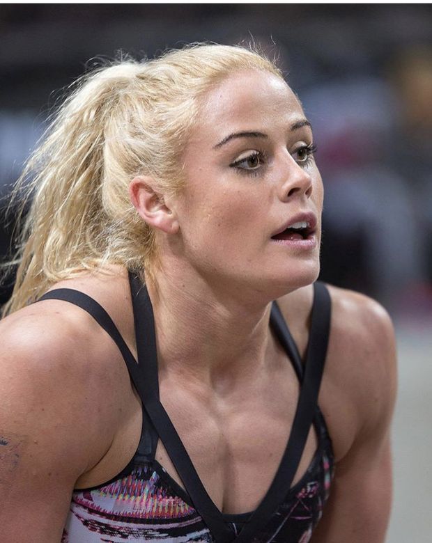 Sara Sigmundsdóttir stares at the dick across the arena