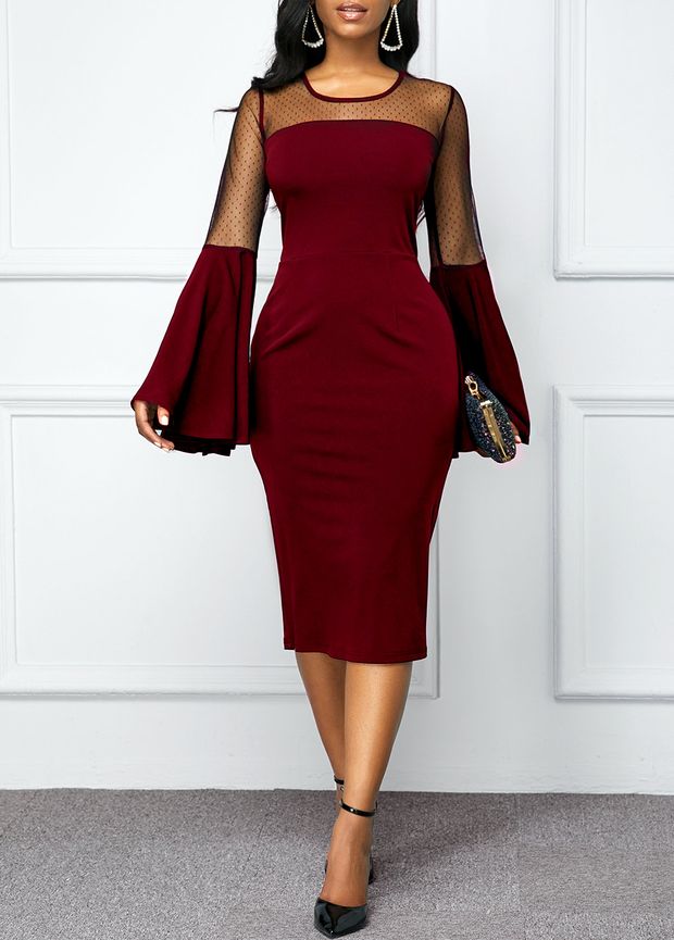 wine red dress hourglass