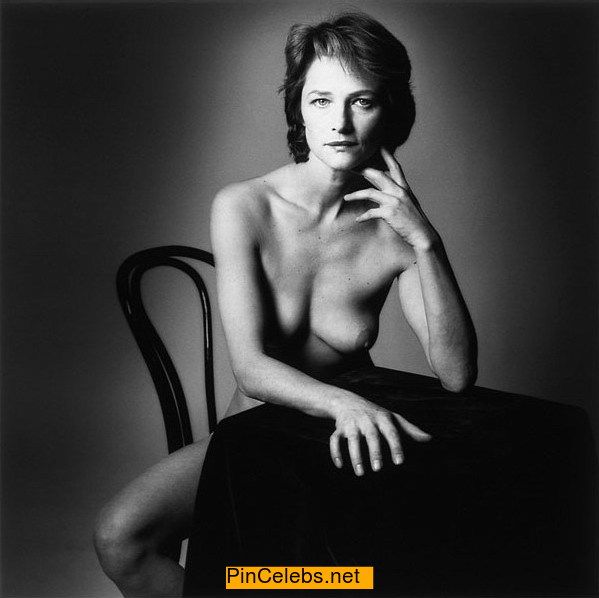 Actress Charlotte Rampling nude black-&-white image