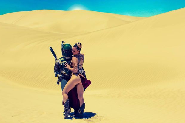 slaved Leia with Boba Fett