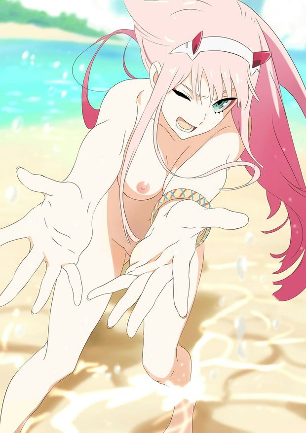 Zero two on a beach