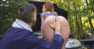 Voyeur outdoor ass eating redhead