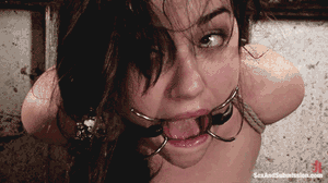 Messy deepthroat bondage screaming