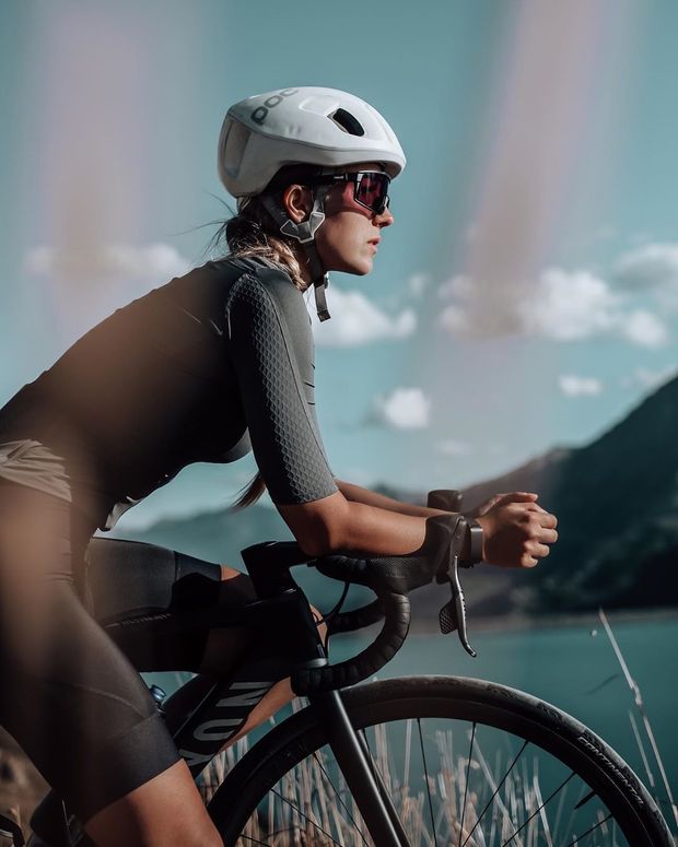 Beautiful female cyclist