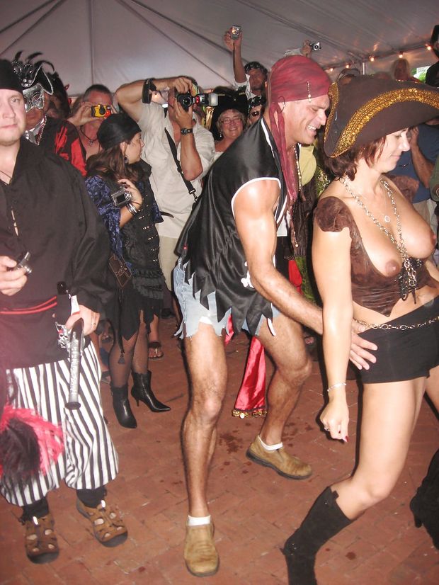 Costume Party Pirate Showing Her Boobs And Nudeshots 