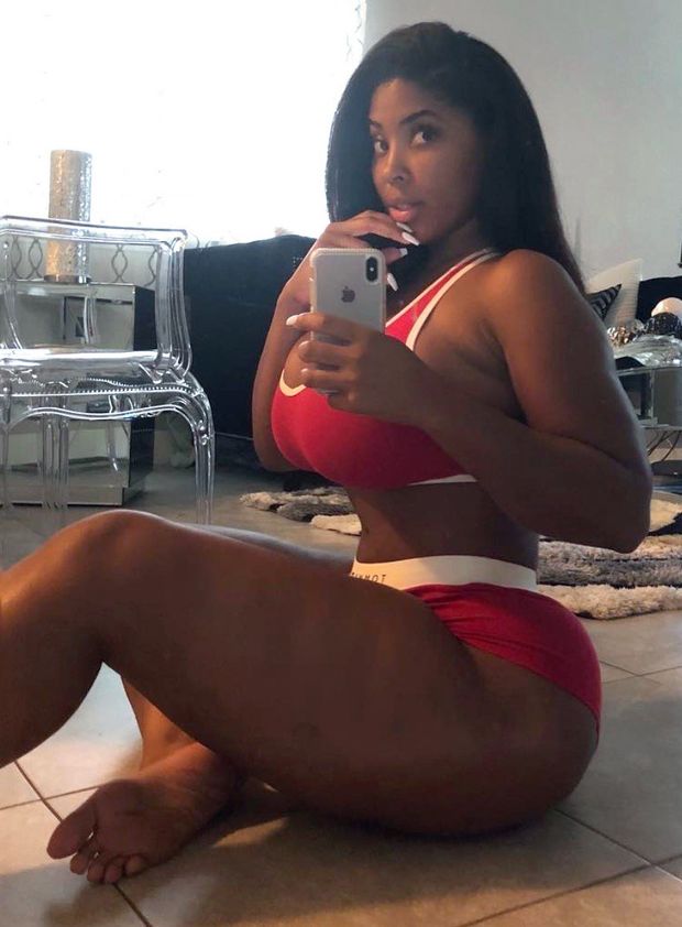 Thick Ebony in Sports Bra & Underwear