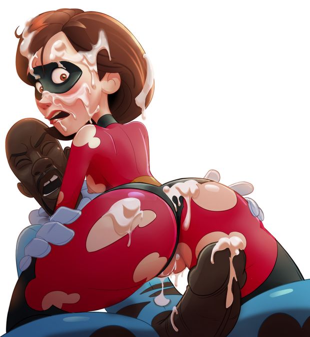 Elastigirl covered in frozone cum