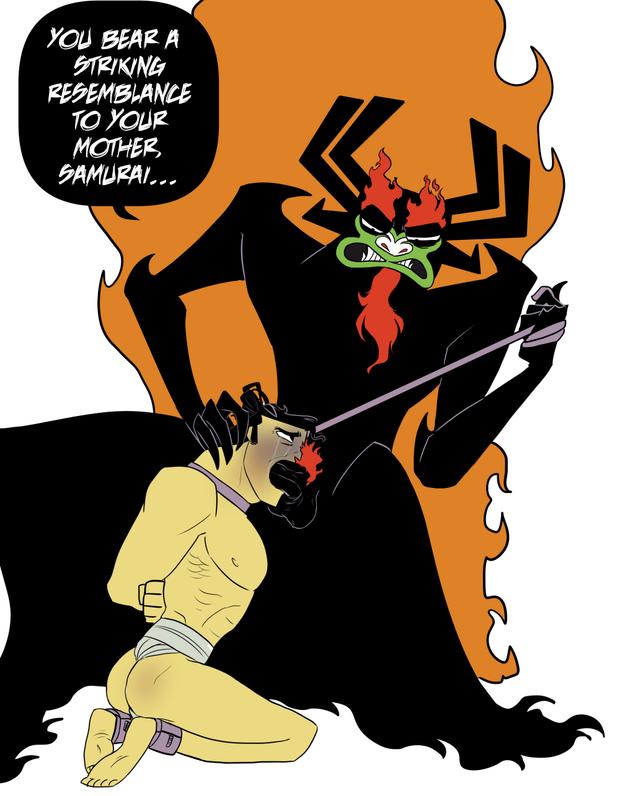 Samurai Jack Chokes On Aku's Big Black Cock