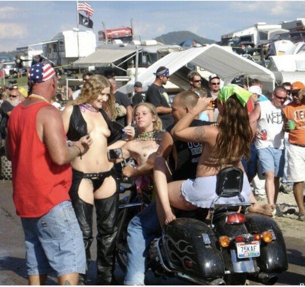 Biker rally nudity