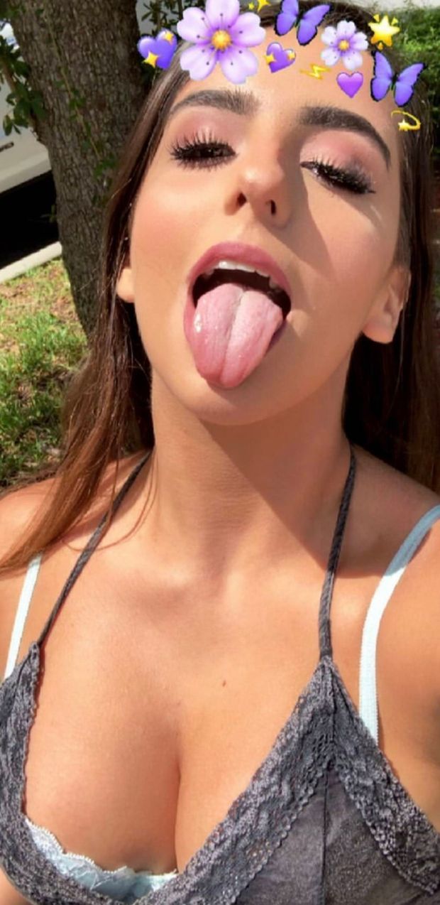 Tongue out selfie