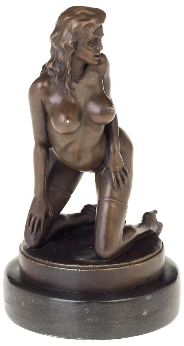 Immagine 5 - Scultura erotismo arte in bronzo anticato figura statue 32cm