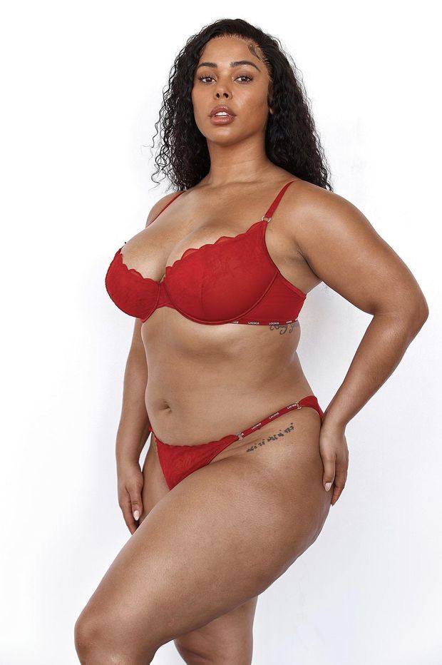 Tabria Majors in her Red bra and panties