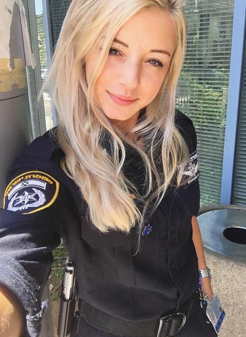 Cute blonde police officer