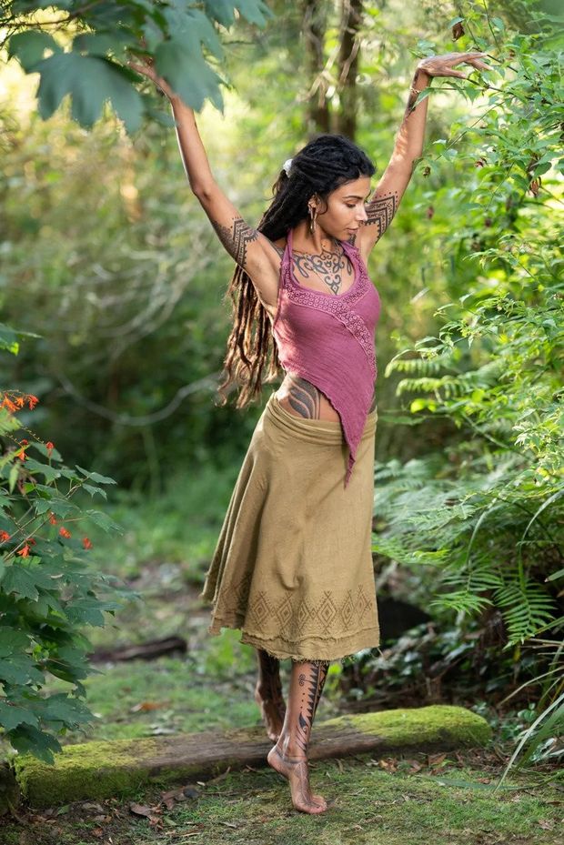 Beautiful tattooed hippie