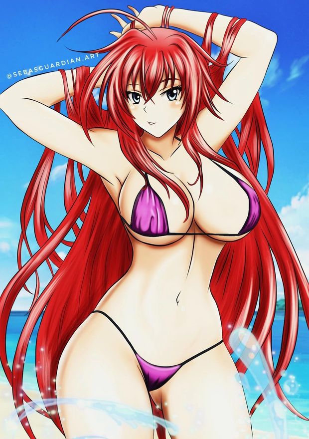 Rias Gremory Purple String Bikini