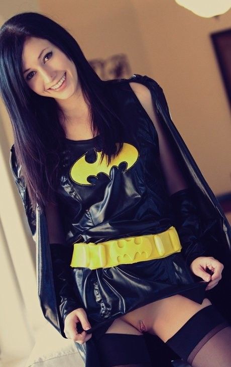 Batgirl lifting her skirt