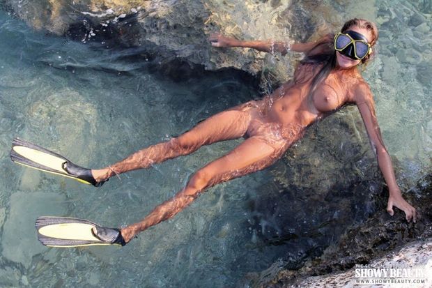 Nude snorkeling