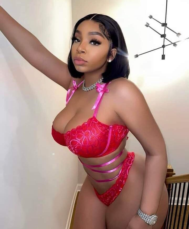 LightSkinKeisha in Red bra and panties