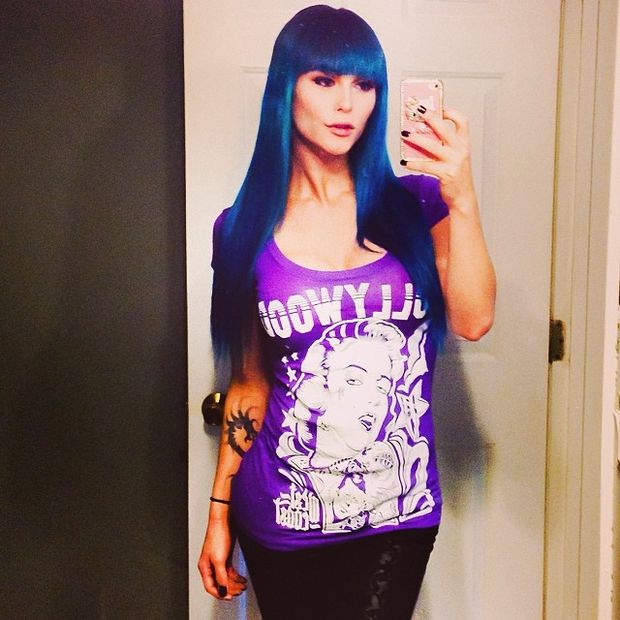 Domino Presley blue hair selfie