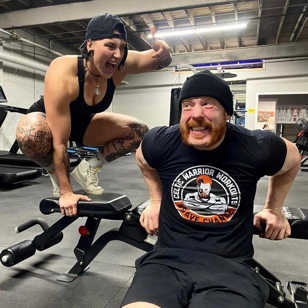 Rhea Ripley with Sheamus in work out gym!