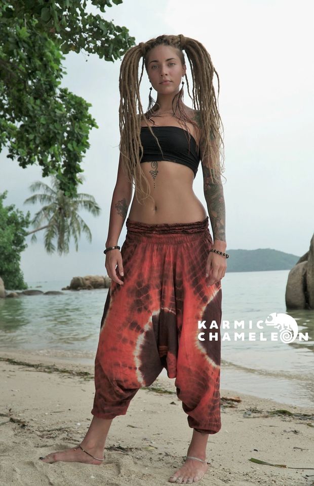 Sexy Dreadlock Hippie Model on Beach