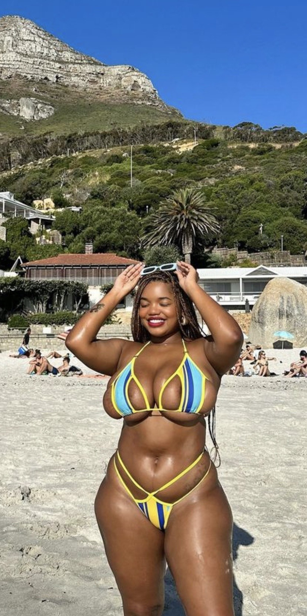 Jessica Mkhize looking sexy in her bikini