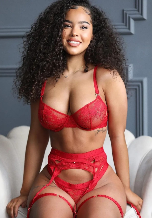 Malaika Terry looking cute in her Red lingerie set