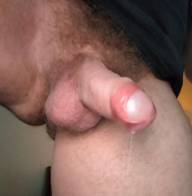 Me absolutely dripping precum after taking a few pics for you guys.