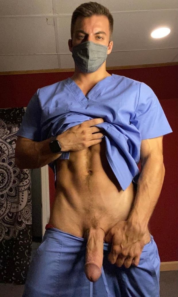 He can surely doctor on me with that scalpel.