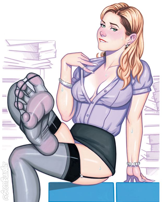 Pam Beesly wants you to take a look at her foot in the office