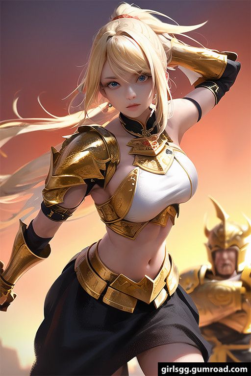 Bella Fighting For Her Motherland - Ecchi - Hentai - Busty Blonde - Art Porn