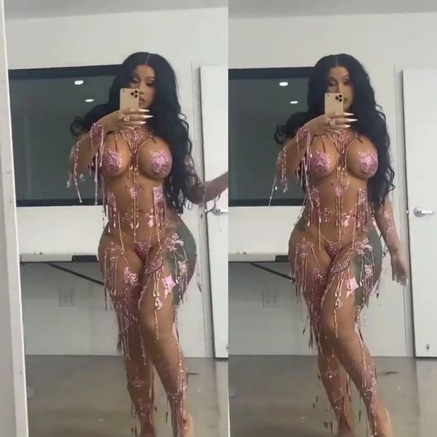 Bust over and over to Cardi B(itch) and her whore body