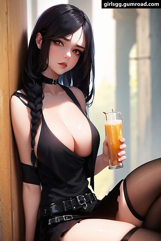 Big Goth Titty In The Back Alley - Hentai - Ecchi - NSFW- SFW - Big Breasts - Big Tits