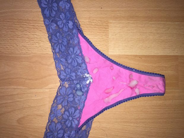 Cum on Pink & Blue Panties