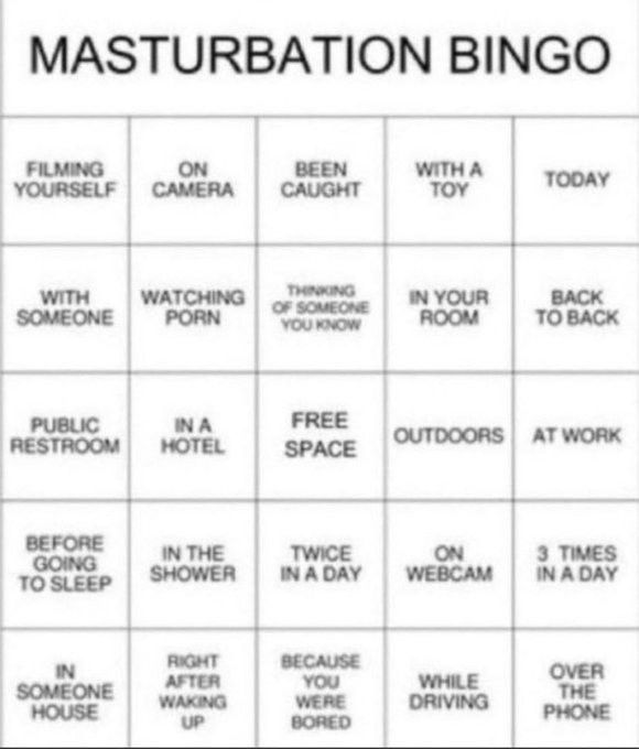 Masturbation Bingo